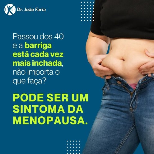 Passou dos 40 e a barriga está cada vez mais inchada, não importa o que faça? pode ser um sintoma de menopausa.