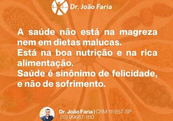 A saúde não está na magreza nem nas dietas malucas