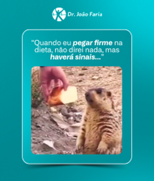 Quando eu pegar firme na dieta... não direi uma palavra. 