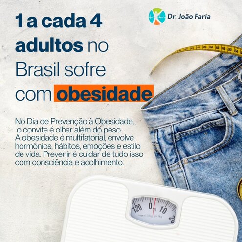 1 a cada 4 adultos no Brasil sofre com obesidade