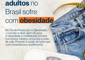1 a cada 4 adultos no Brasil sofre com obesidade