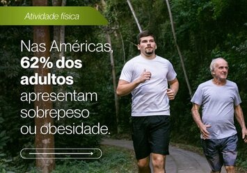 Nas Amércias 62% dos adultos apresentam sobrepeso ou obesidade