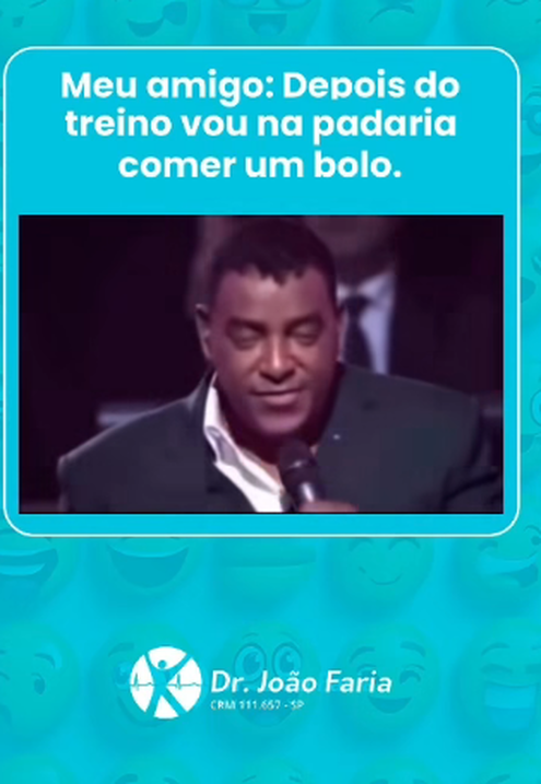 Meu amigo: Depois do treino vou na padria comer um bolo