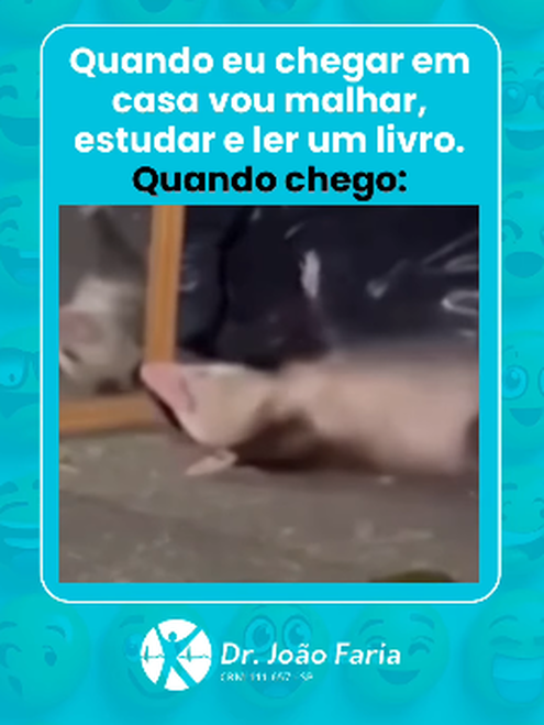 Quando eu chego em casa vou malhar, estudar e ler um livro. Quando chego: